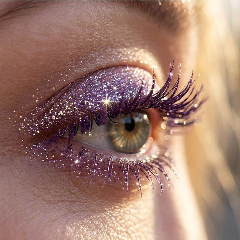 Wasserfeste Glitter Mascara für Volumen und Glanz