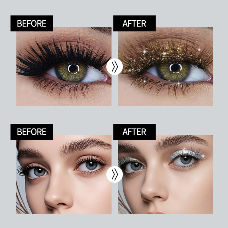 Wasserfeste Glitter Mascara für Volumen und Glanz