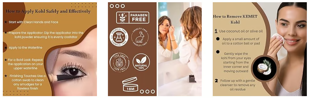 Schwarzer Kajal Eyeliner Wischfest Natürlich für Empfindliche Augen