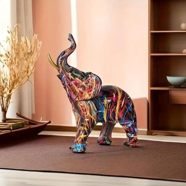 Dekorative Skulptur aus Resin mit farbiger Oberflächenstruktur