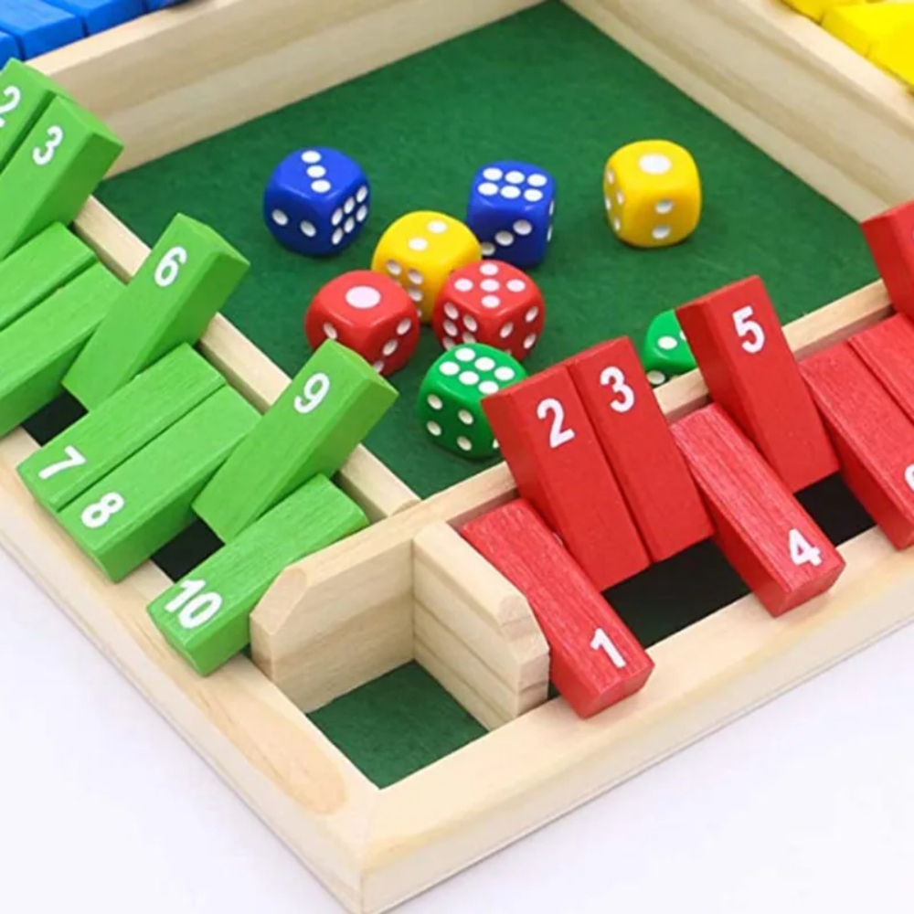 Shut The Box Würfelspiel aus Holz für Kinder und Familien