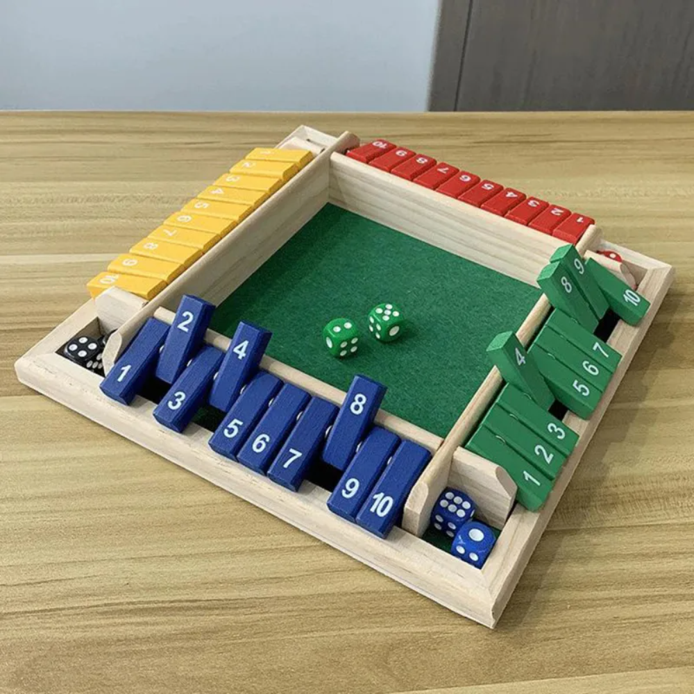 Shut The Box Würfelspiel aus Holz für Kinder und Familien