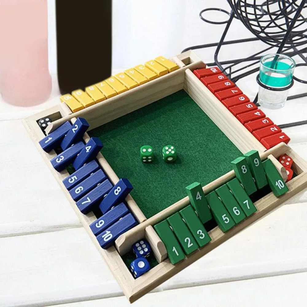 Shut The Box Würfelspiel aus Holz für Kinder und Familien