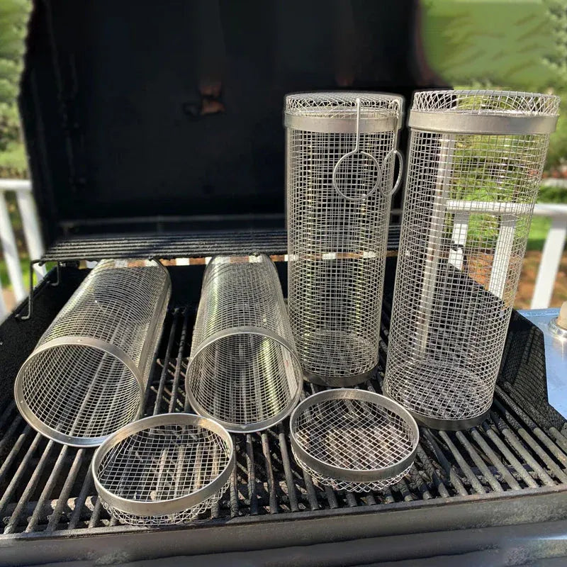 Edelstahl Grillkorb Röhre – Gemüse & Fleisch gleichmäßig grillen