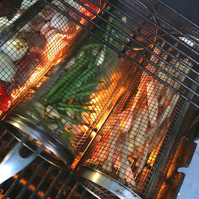 Edelstahl Grillkorb Röhre – Gemüse & Fleisch gleichmäßig grillen