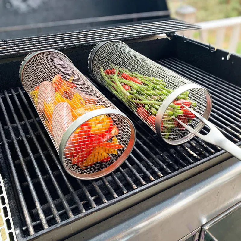 Edelstahl Grillkorb Röhre – Gemüse & Fleisch gleichmäßig grillen