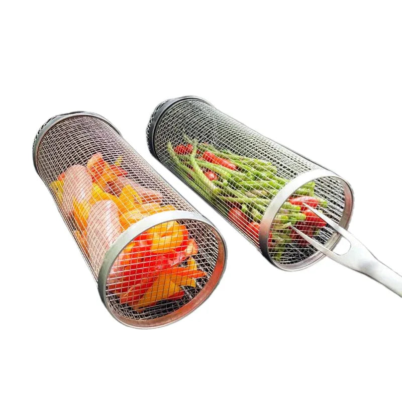 Edelstahl Grillkorb Röhre – Gemüse & Fleisch gleichmäßig grillen