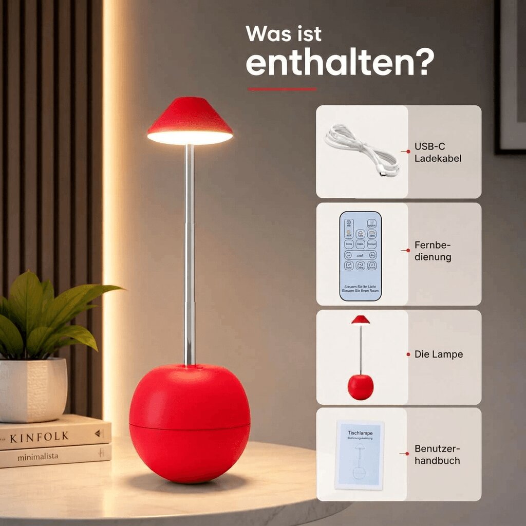 LED Nachttischlampe mit Fernbedienung und USB-Anschluss