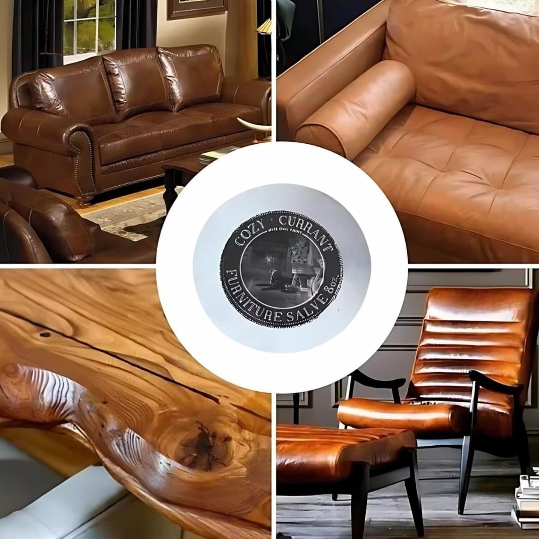 Lederpflegebalsam mit Holzbürste für Sofa Autositze Taschen Schuhe