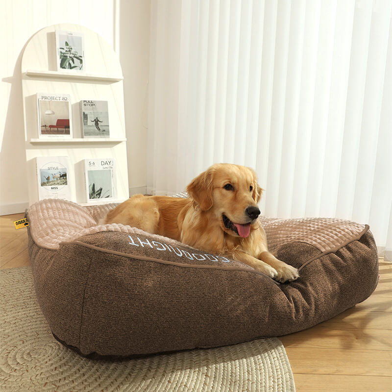 Orthopädisches Hundebett mit Kopfkissen – Memory Foam für große Hunde