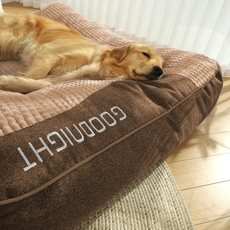 Orthopädisches Hundebett mit Kopfkissen – Memory Foam für große Hunde