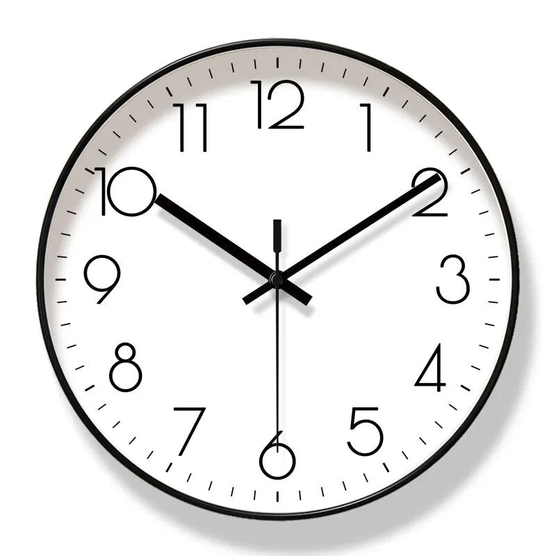 Wanduhr Skandinavisches Design – lautlos, schwarz-weiß, modern
