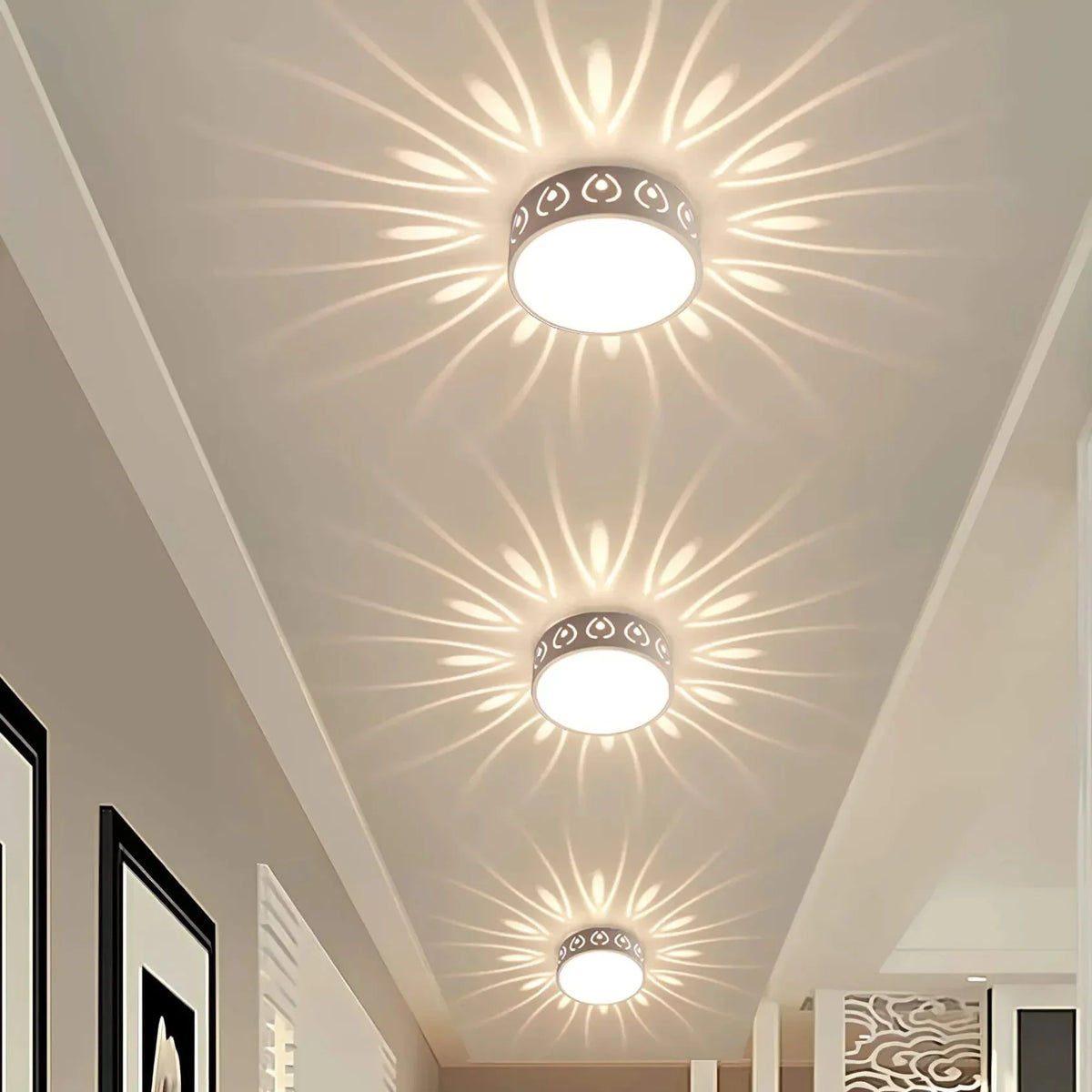 LED Deckenleuchte Kristall Acryl mit dekorativem Lichtmuster