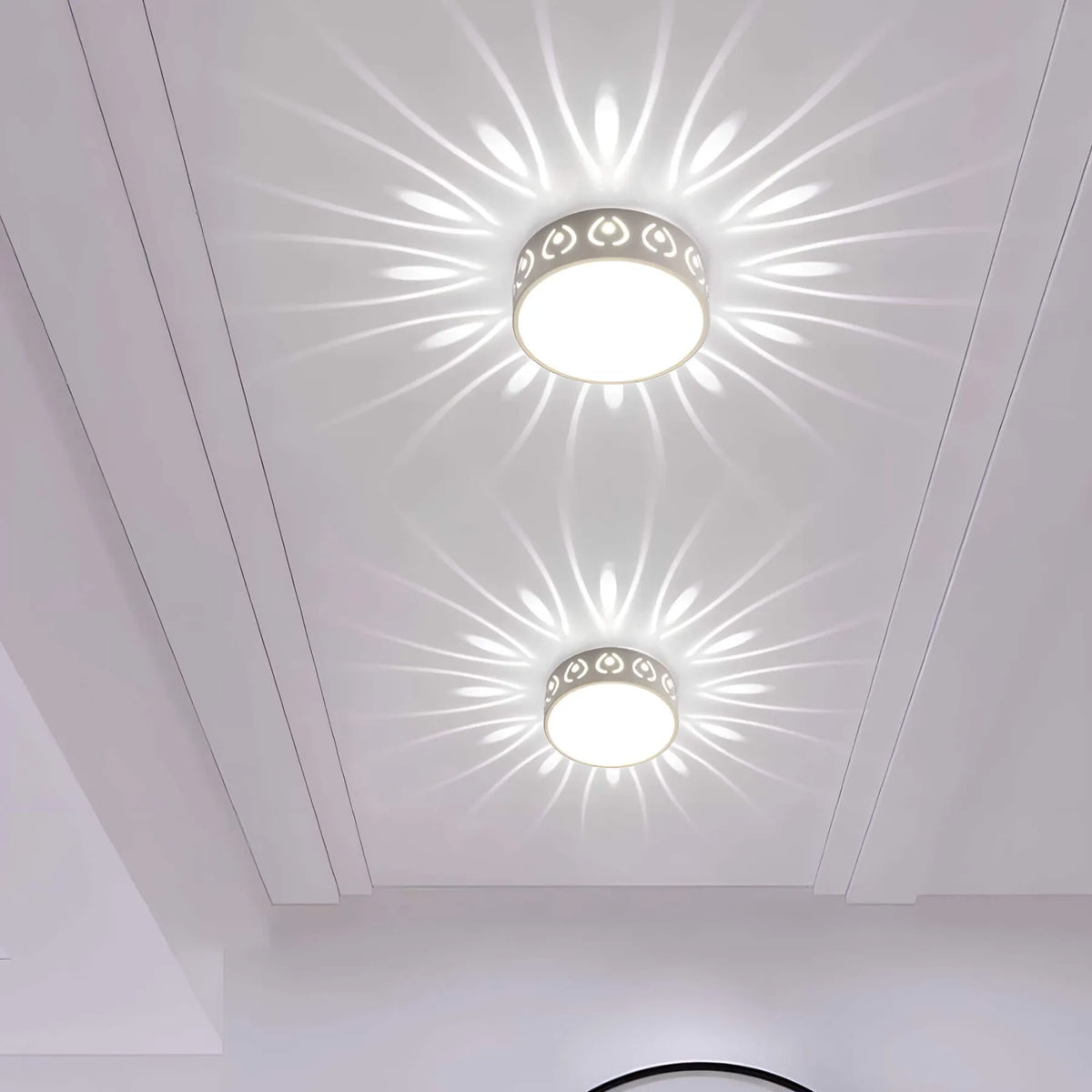 LED Deckenleuchte Kristall Acryl mit dekorativem Lichtmuster