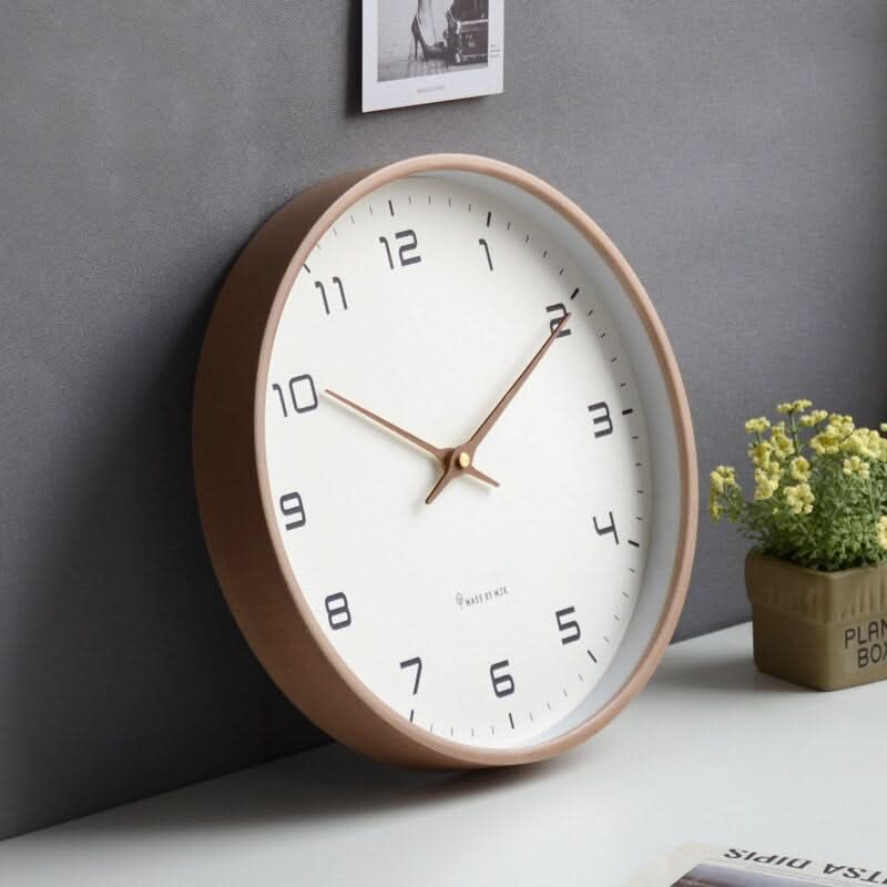 Lautlose Wanduhr Holz 25cm 30cm - Geräuschlos Quarzwerk Wohnzimmer