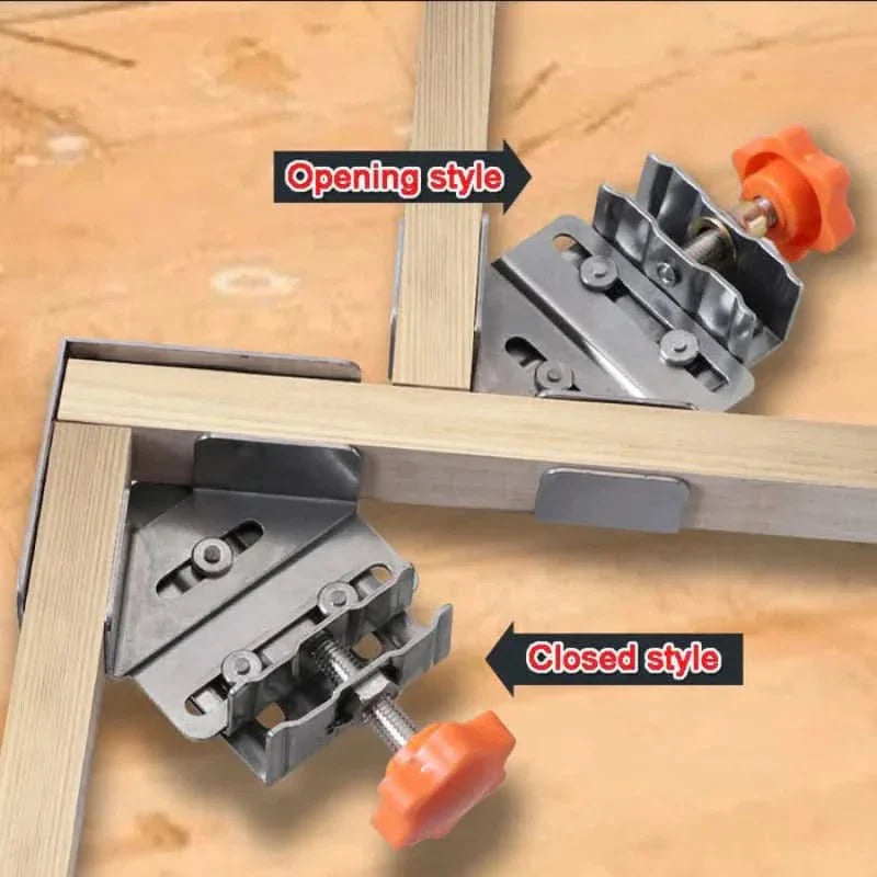 90° Winkelspanner aus Stahl – Präzise Holzverbindungen für Heimwerker