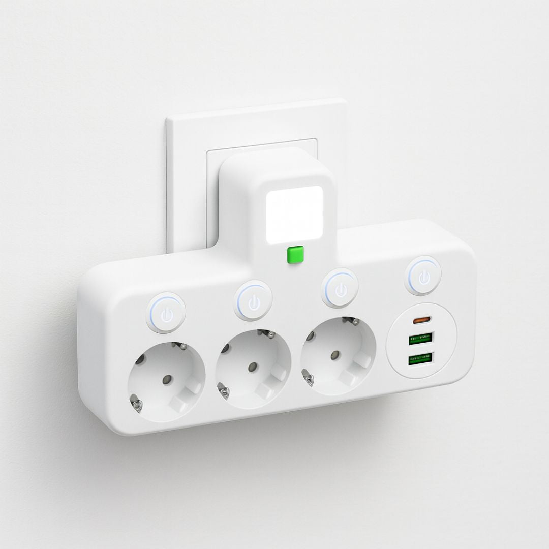 Steckdosenleiste mit USB und Typ-C - 3 Steckdosen mit Schalter