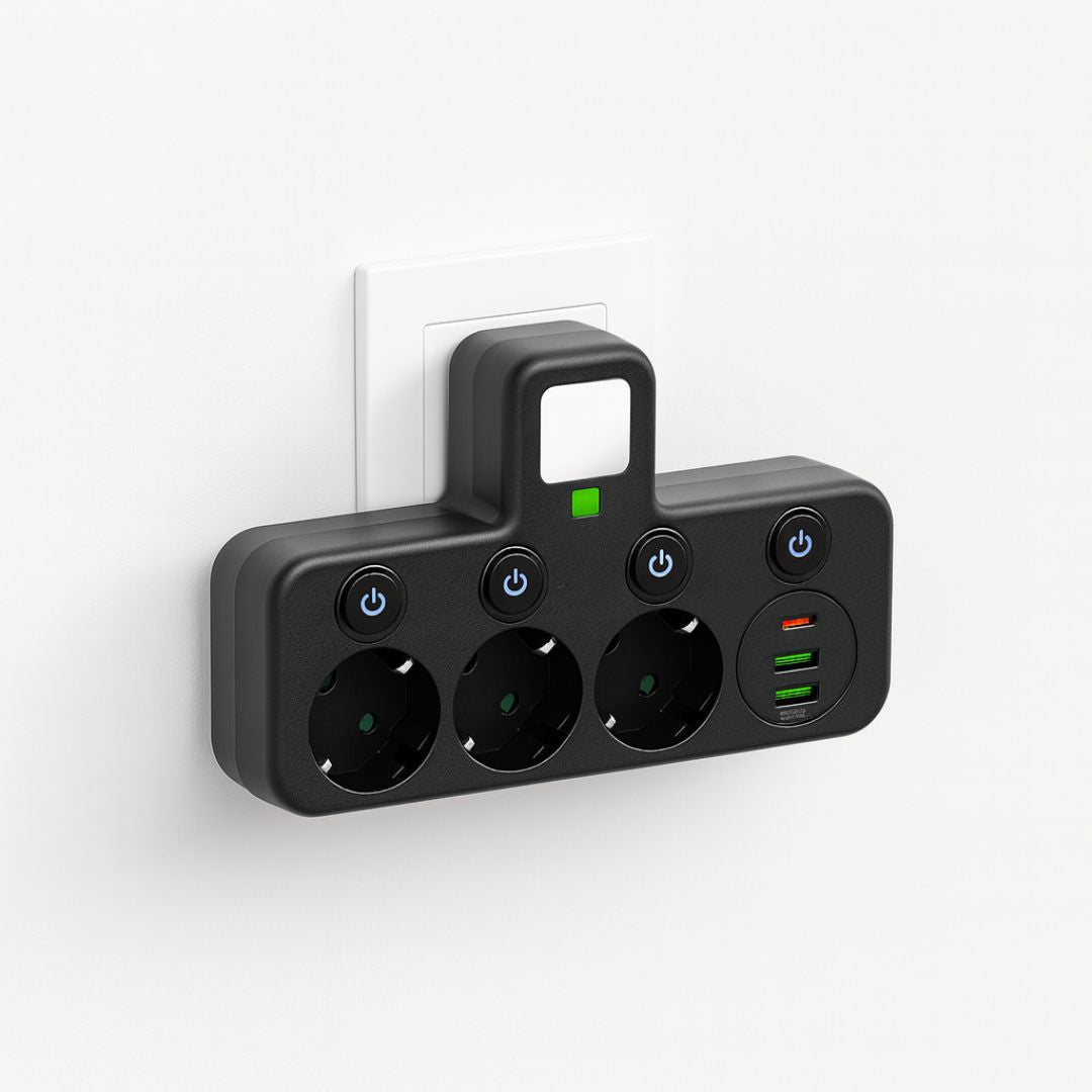 Steckdosenleiste mit USB und Typ-C - 3 Steckdosen mit Schalter