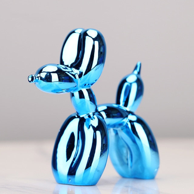 Ballon Hund Skulptur aus Harz – moderne Pop-Art Dekofigur