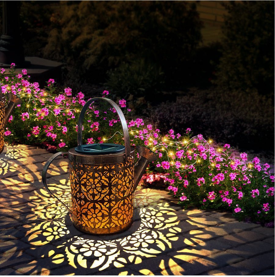 Solar Gießkannenlicht mit Wasserfall-Lichteffekt für den Garten