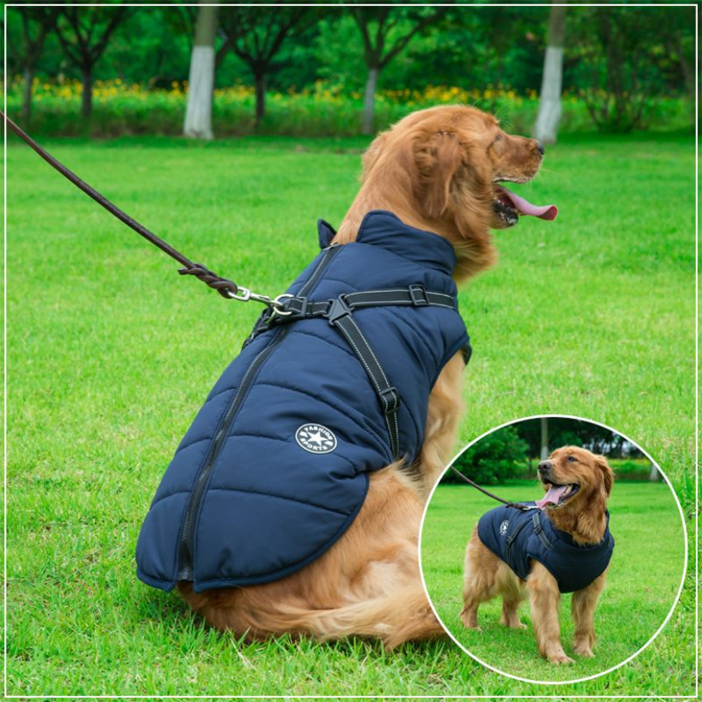 Wasserdichte Winterjacke für Hunde mit integriertem Geschirr