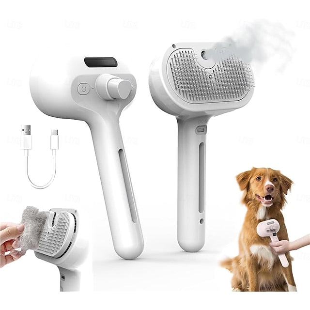 Haustierbürste mit Sprühfunktion für Hunde und Katzen