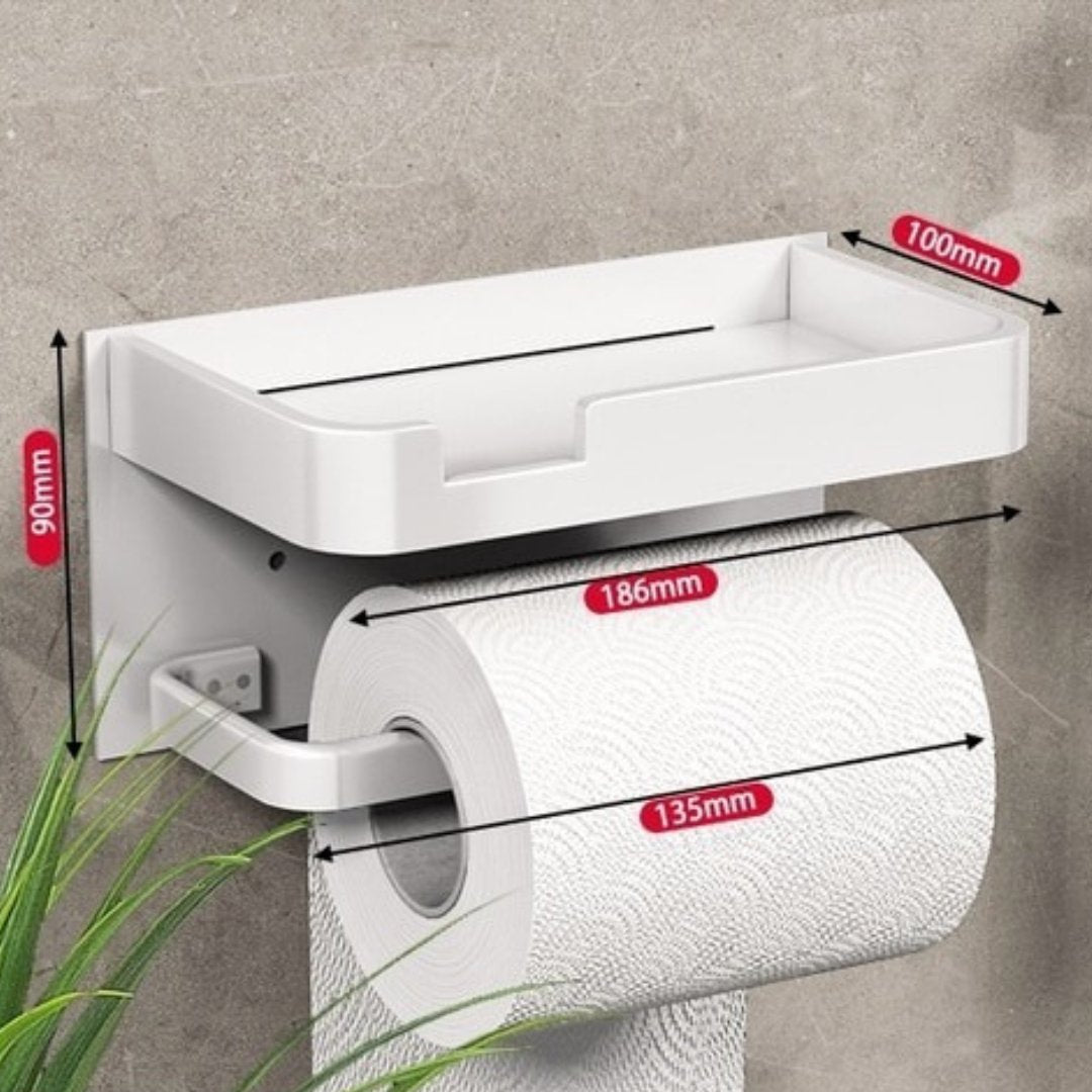 Toilettenpapierhalter mit Ablage Wandmontage Metall