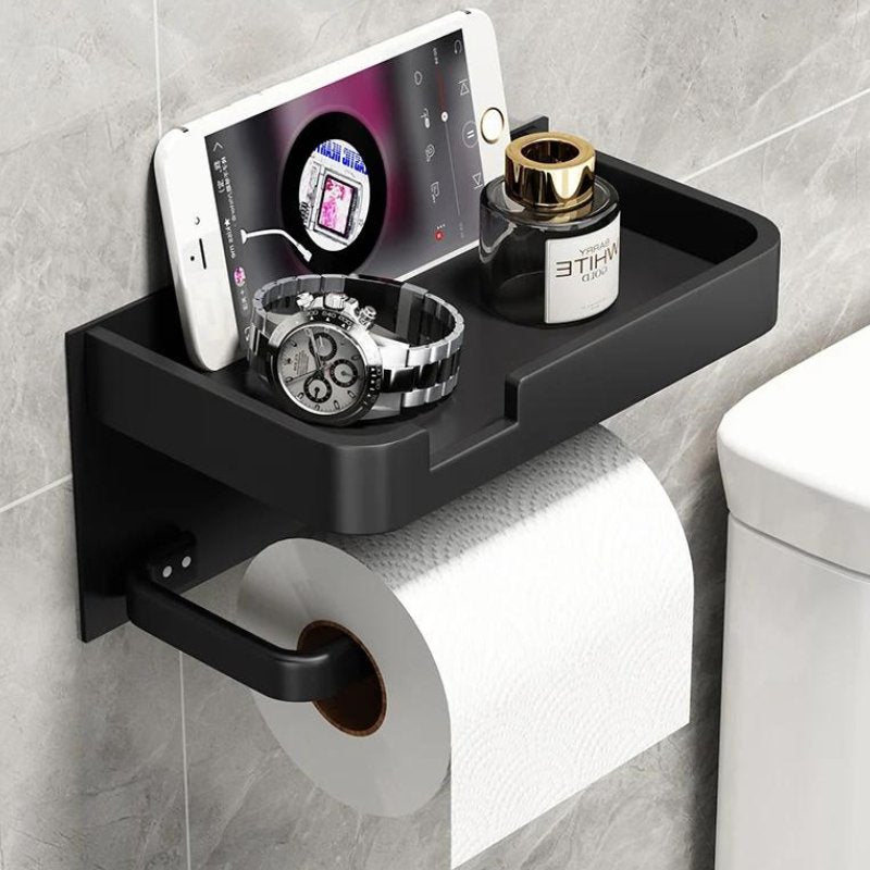 Toilettenpapierhalter mit Ablage Wandmontage Metall rostfrei