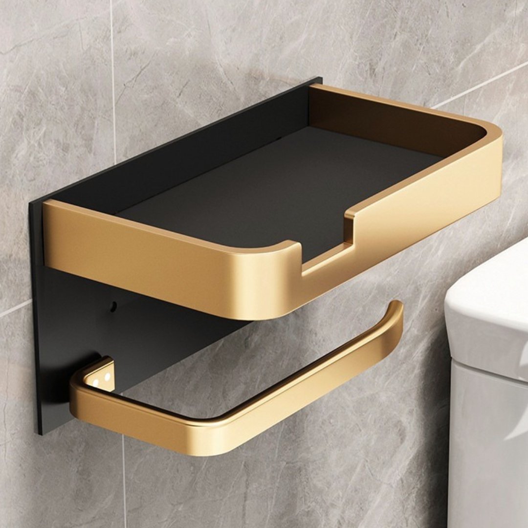 Toilettenpapierhalter mit Ablage Wandmontage Metall