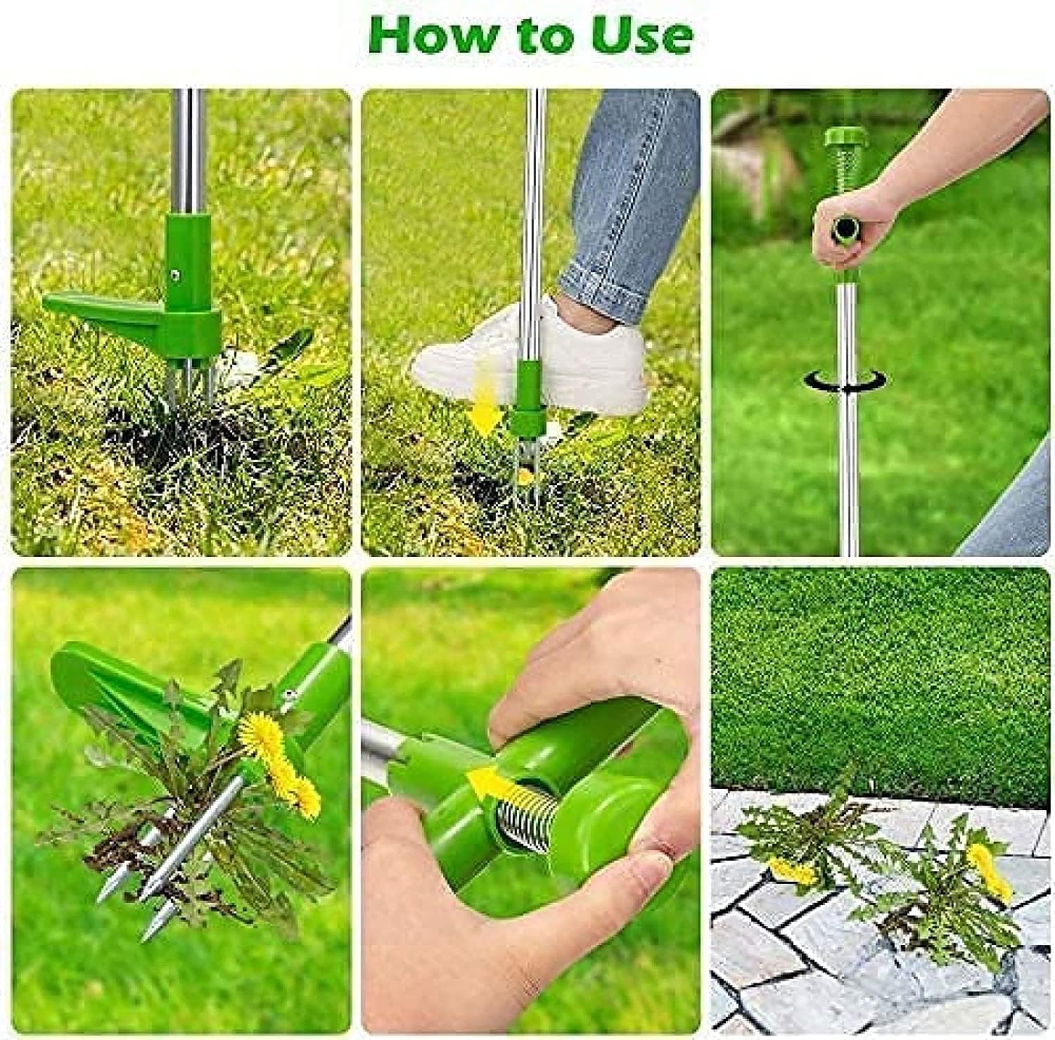 Unkrautstecher mit Dreizack - Wurzelentferner für Garten und Rasen