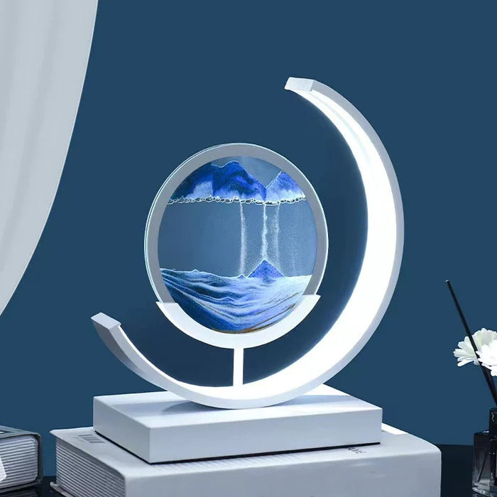 LED Tischlampe mit beweglichem Sand – Drehbare 3D Sandkunst Lampe