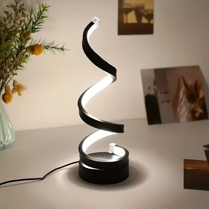 LED Tischlampe dimmbar Touch Spiraldesign Schreibtischlampe Nachttisch