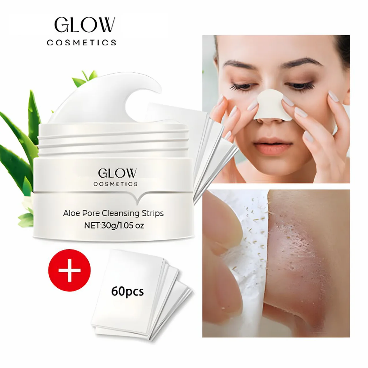 Poren-Patches mit Aktivkohle und Aloe Vera für reine Haut