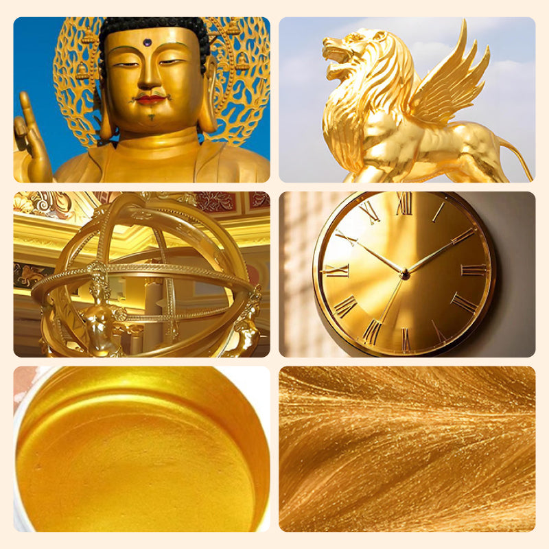 Metallfarbe Gold Silber für DIY Projekte - Wasserbasierte Lackfarbe 200g