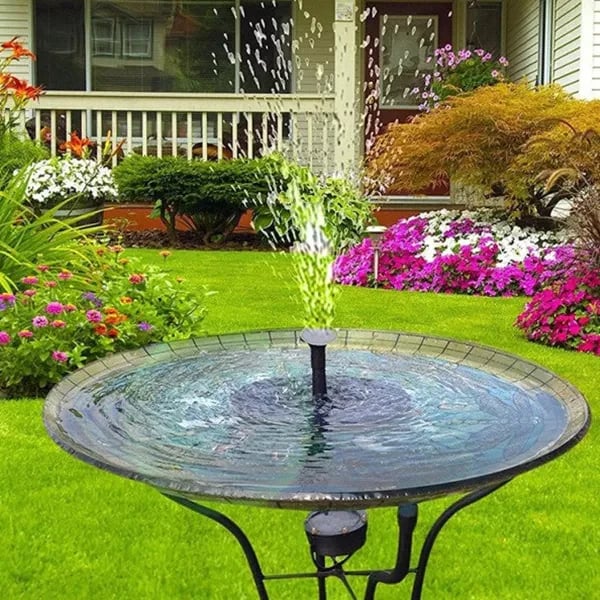 Solar Springbrunnen Vogeltränke für Garten & Teich mit Solarpumpe