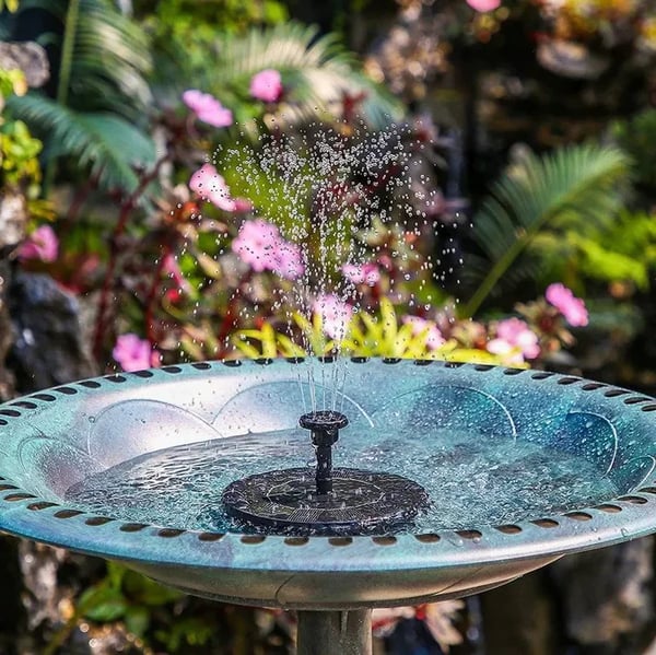 Solar Springbrunnen Vogeltränke für Garten & Teich mit Solarpumpe