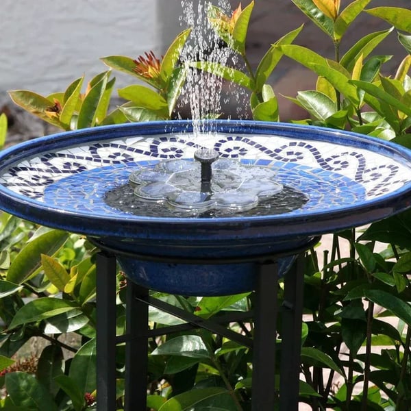 Solar Springbrunnen Vogeltränke für Garten & Teich mit Solarpumpe