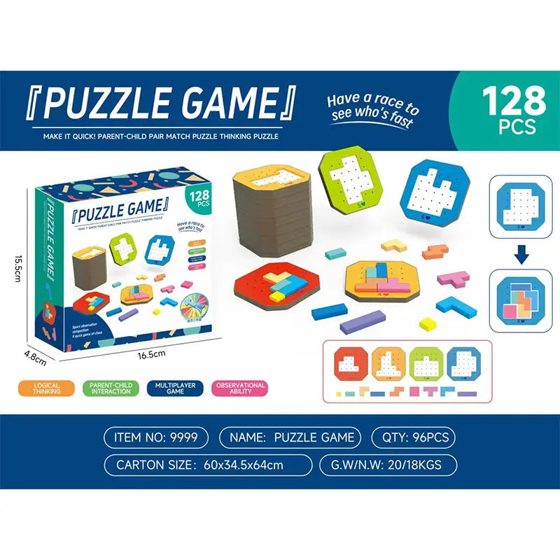 Kinder Puzzle Logikspiel 108 Teile - Lernspielzeug ab 4 Jahren
