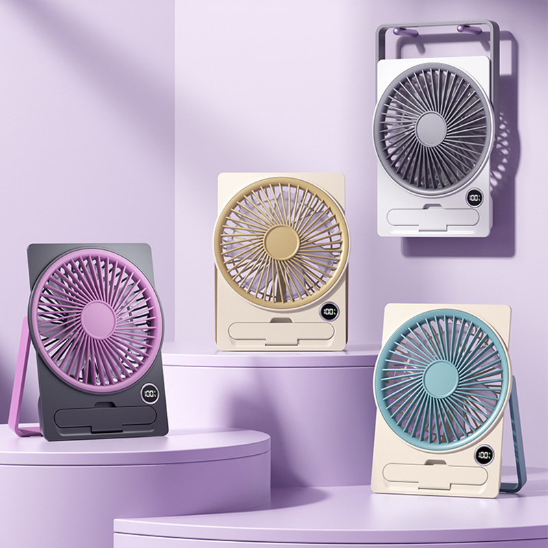 Tragbarer Mini-Ventilator im Kartenformat – USB, LCD, 6 Stufen
