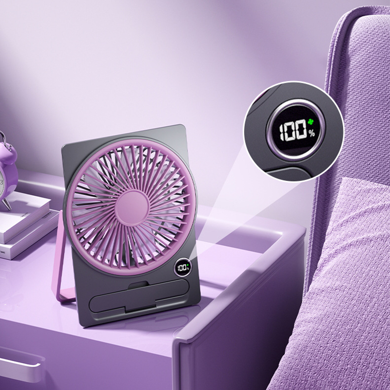 Tragbarer Mini-Ventilator im Kartenformat – USB, LCD, 6 Stufen