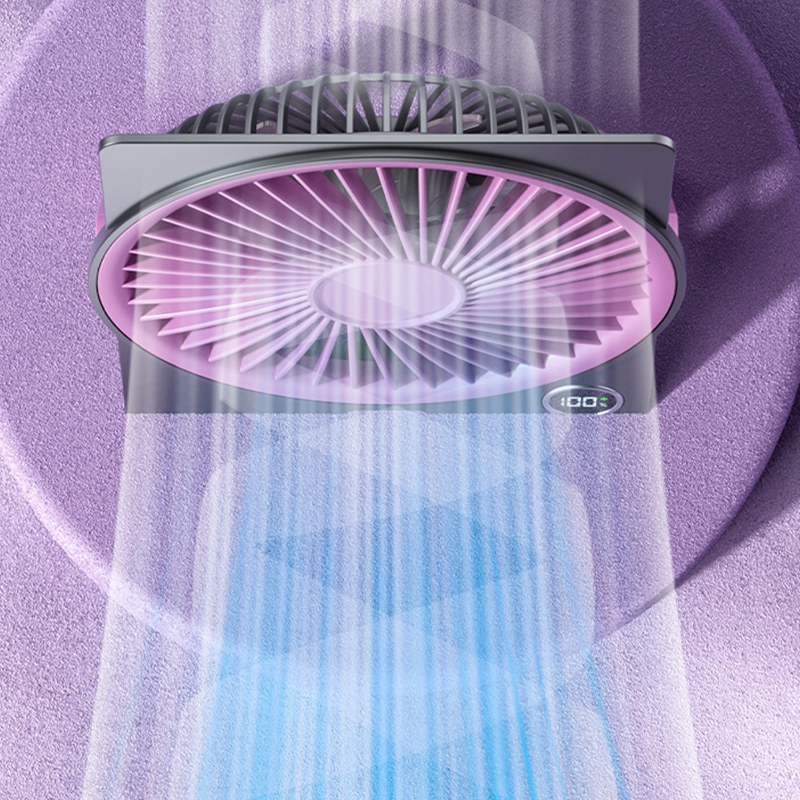 Tragbarer Mini-Ventilator im Kartenformat – USB, LCD, 6 Stufen