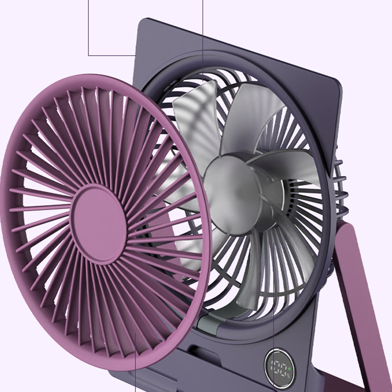 Tragbarer Mini-Ventilator im Kartenformat – USB, LCD, 6 Stufen