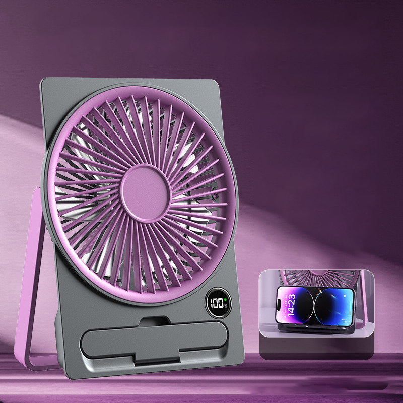 Tragbarer Mini-Ventilator im Kartenformat – USB, LCD, 6 Stufen