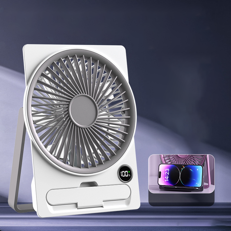 Tragbarer Mini-Ventilator im Kartenformat – USB, LCD, 6 Stufen