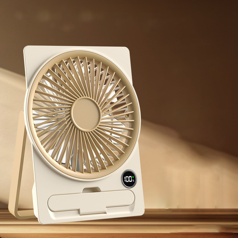 Tragbarer Mini-Ventilator im Kartenformat – USB, LCD, 6 Stufen