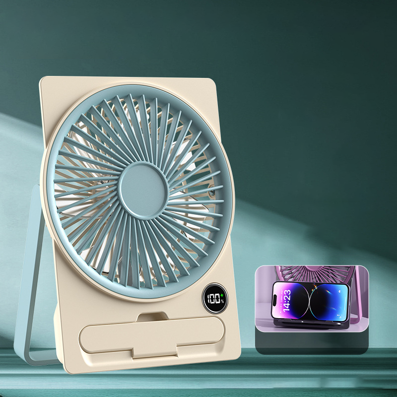 Tragbarer Mini-Ventilator im Kartenformat – USB, LCD, 6 Stufen