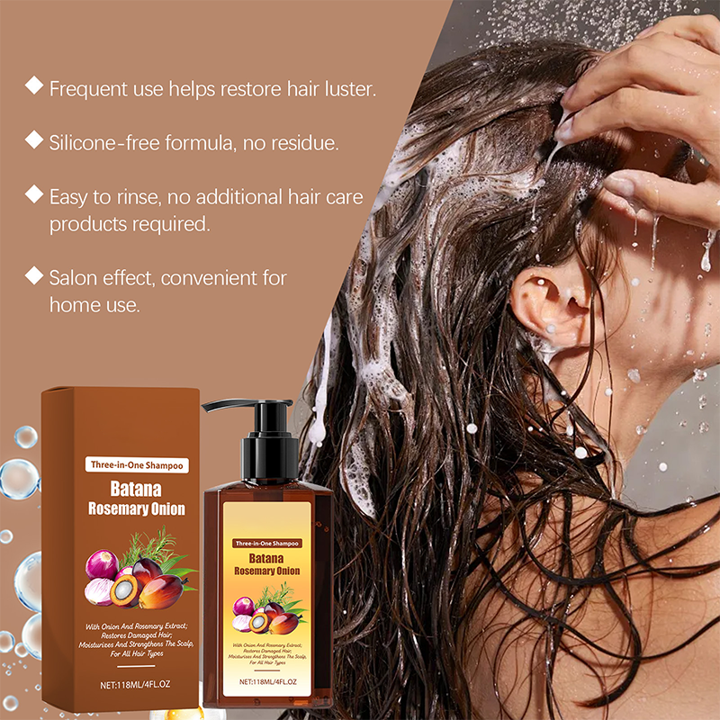 3-in-1 Shampoo mit Batana-Öl und Zwiebelextrakt für alle Haartypen