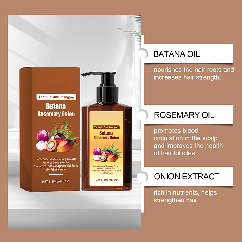 3-in-1 Shampoo mit Batana-Öl und Zwiebelextrakt für alle Haartypen