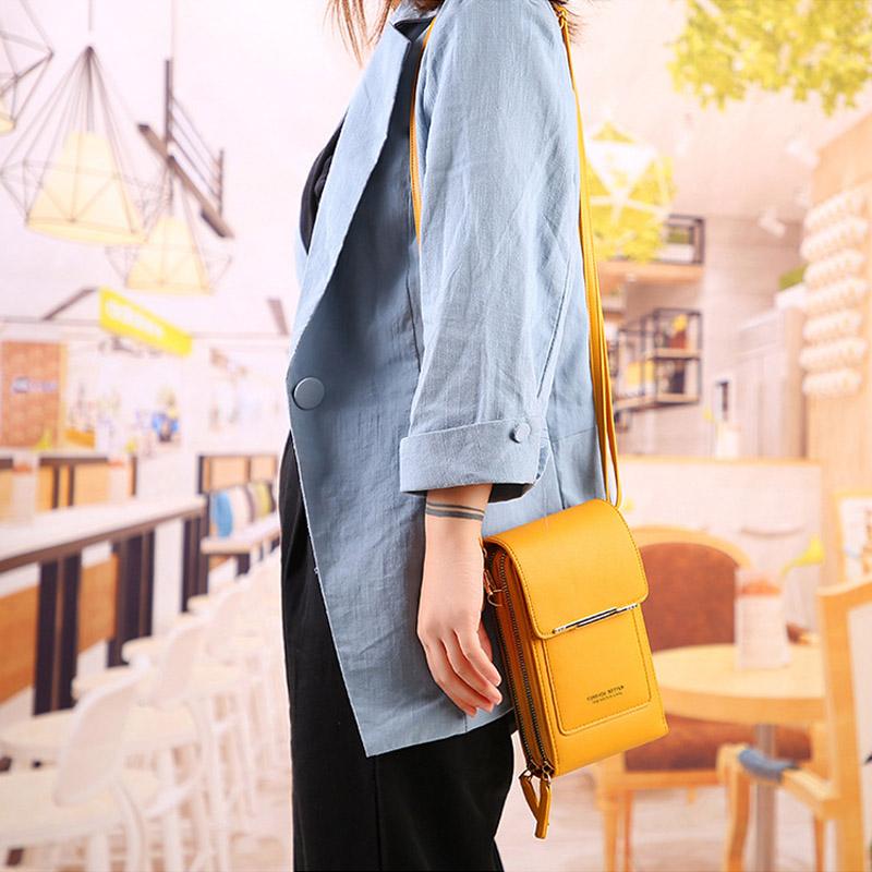 Damen Touchscreen Umhängetasche - Kompakte Handy Messenger Bag