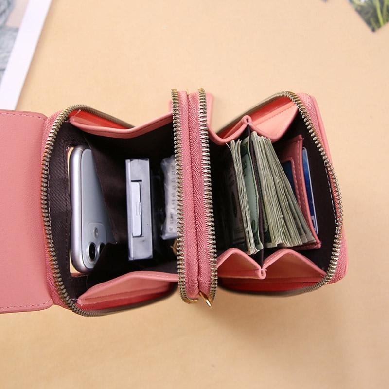 Damen Touchscreen Umhängetasche - Kompakte Handy Messenger Bag